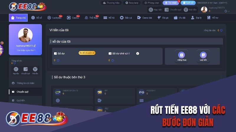 Rút tiền EE88 nhanh chóng với các bước đơn giản